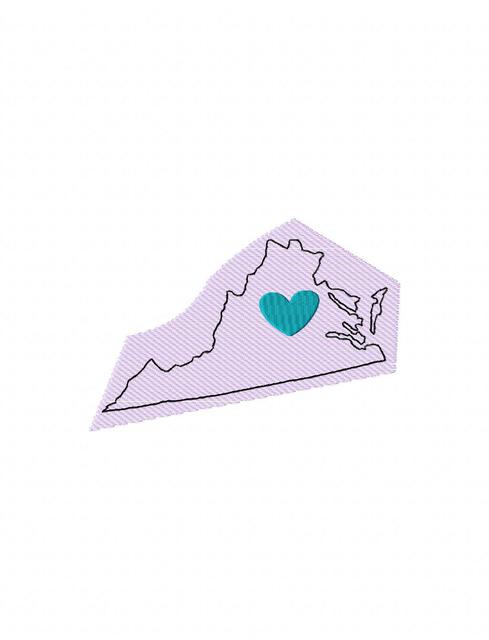489x640 Virginia State Sketch Embroidery Design - Virginia Sketch