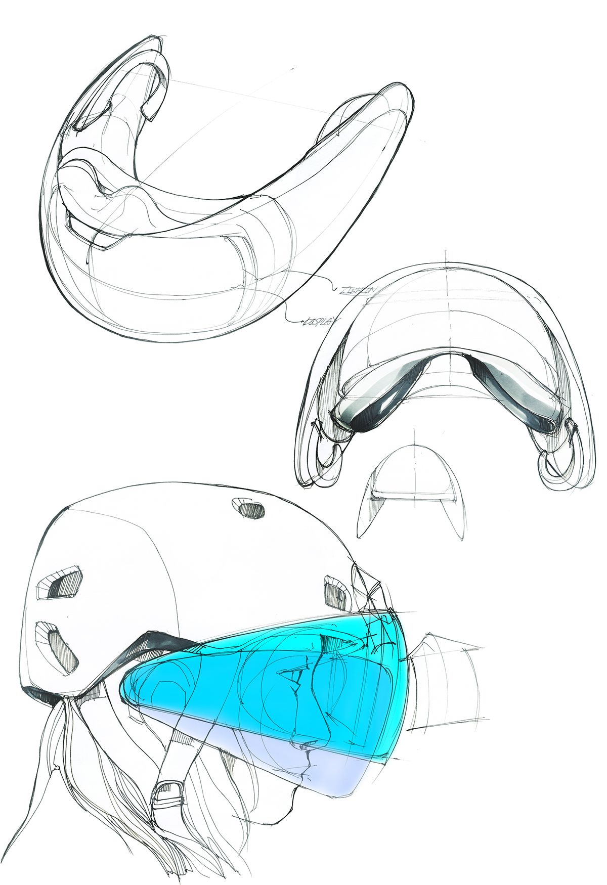 1200x1750 Virtual Reality Head Mounted Display Concept Development Stage - Virtual Sketch