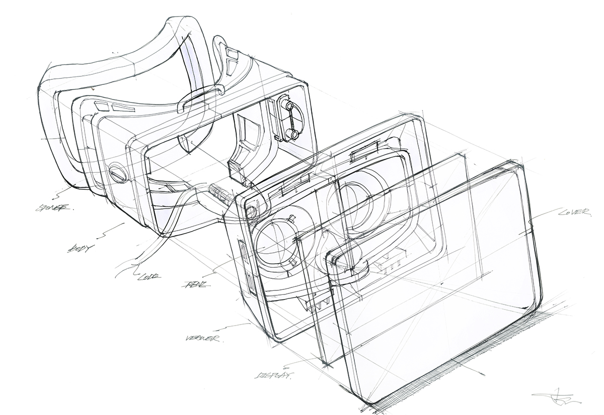 1200x826 Virtual Reality Head Mounted Display Concept On Behance - Virtual Sketch