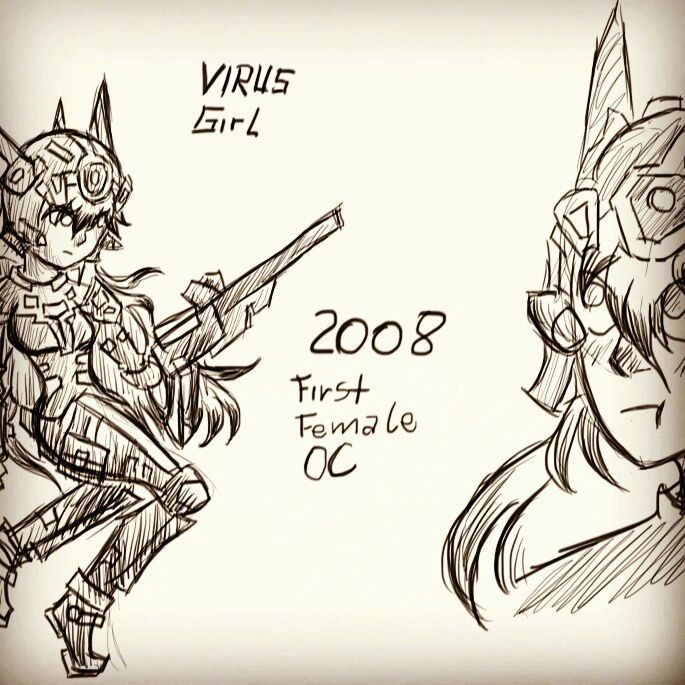 685x685 First Female Oc ( Virus Girl ) Remake + Sketch Art Amino - Virus Sketch