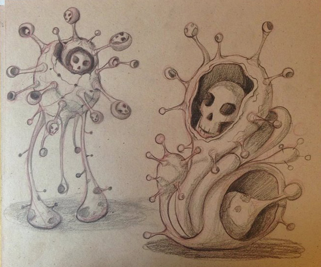 654x543 Sketches Hu Is The Artist - Virus Sketch