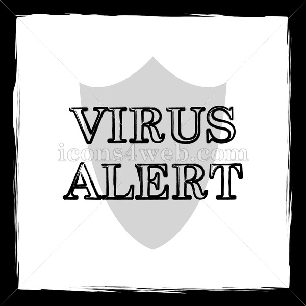 600x600 Virus Alert Sketch Icon. - Virus Sketch