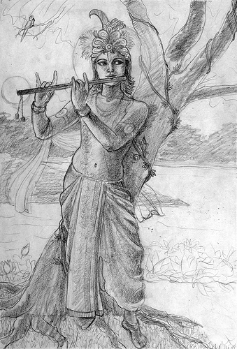 339x500 Krishna And Vishnu By Mukunda Mala Dasa Back To Godhead - Vishnu Sketch