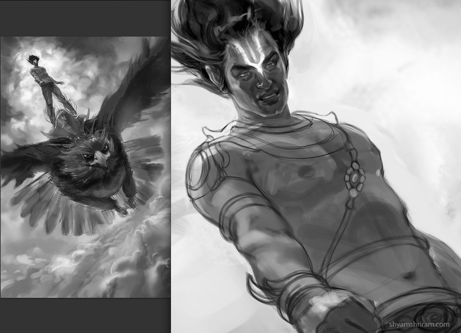 1500x1084 Lord Vishnu (Wip) - Vishnu Sketch