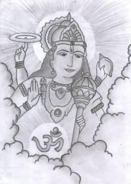 260x367 Lord Vishnu - Vishnu Sketch