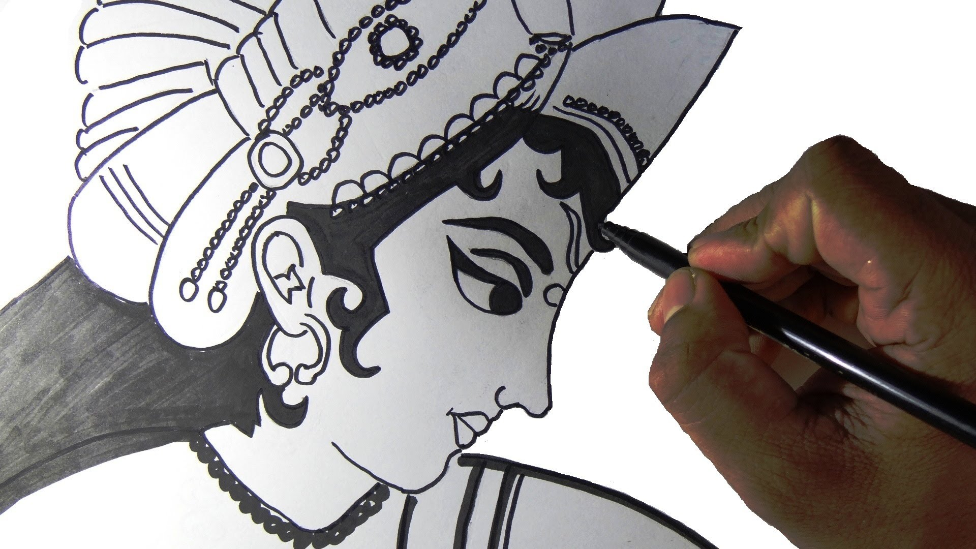 1920x1080 Lord Vishnu Avatharas In Pencil Sketch How To Draw Lord Krishna - Vishnu Sketch