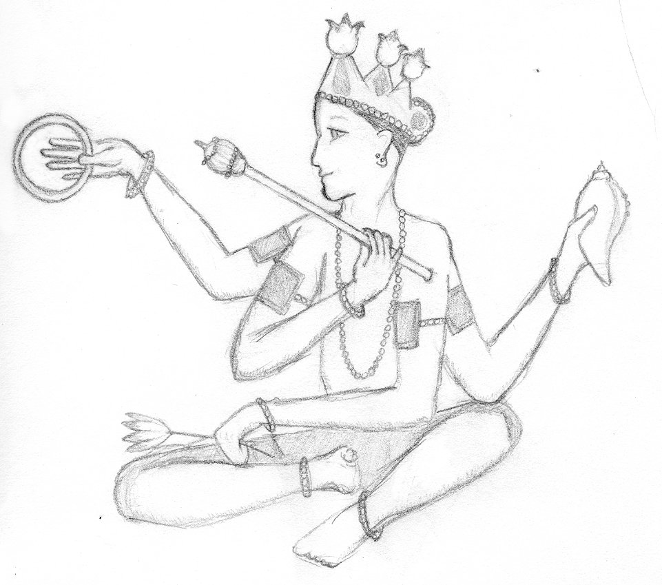 961x849 Vishnu Sketch By Squeakers Chibi - Vishnu Sketch