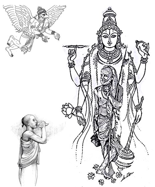 500x602 Who Recorded Vishnu Sahasranamam Sage Of Kanchi - Vishnu Sketch