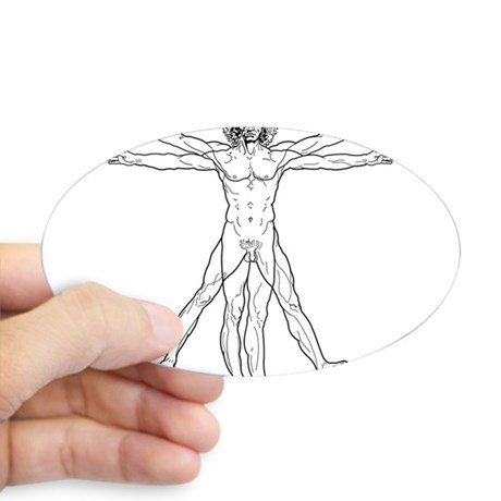 460x460 Vitruvian Man Stickers - Vitruvian Man Sketch