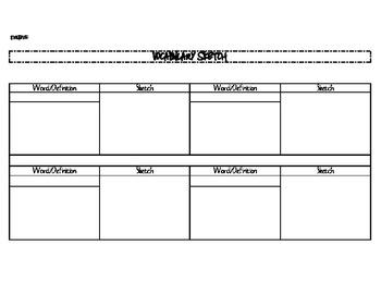 350x270 Vocabulary Sketch Organizer By Anchored In Fifth Tpt - Vocabulary Sketch