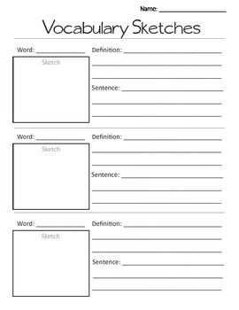 270x350 Vocabulary Sketches Graphic Organizer By Laura Hallstrom Tpt - Vocabulary Sketch