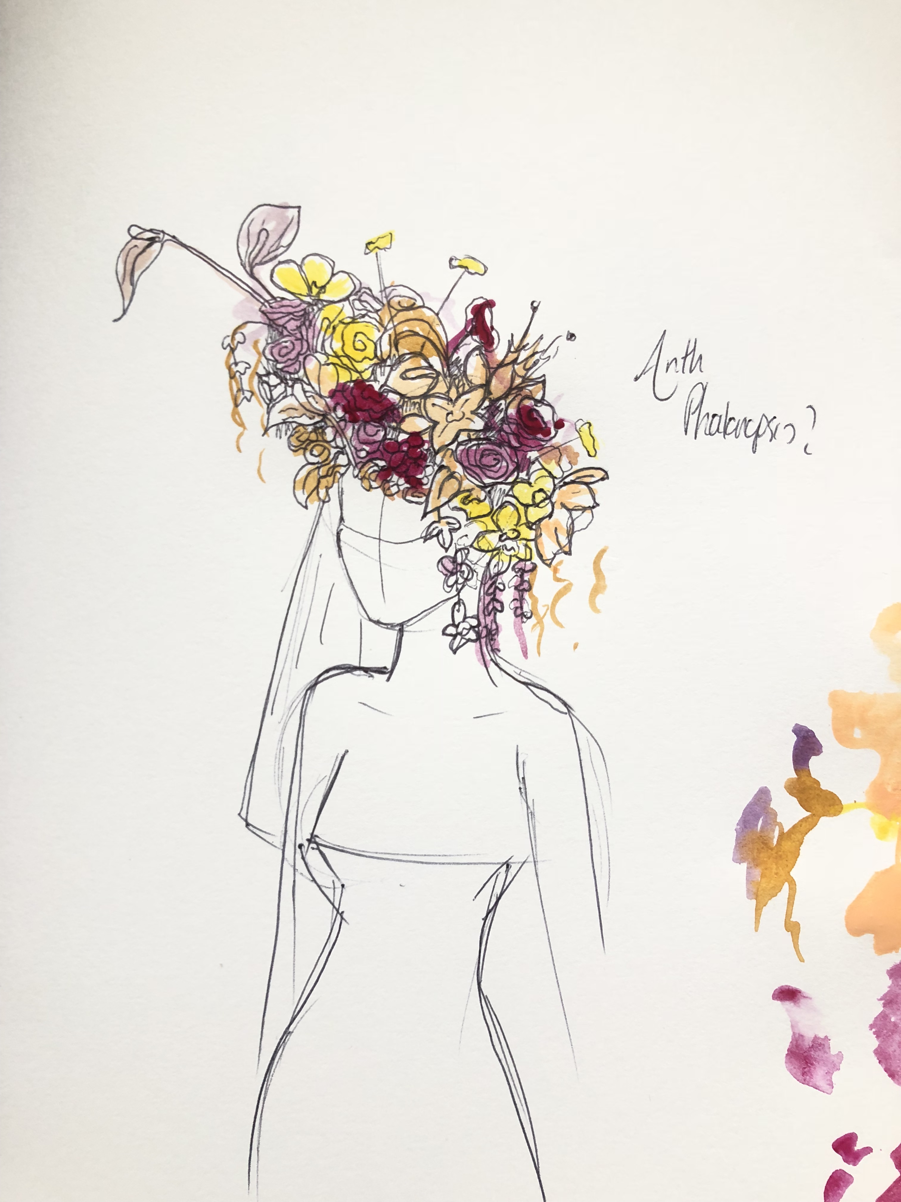 3024x4032 Sketches Of Floral Headdress For The September Vogue - Vogue Sketches