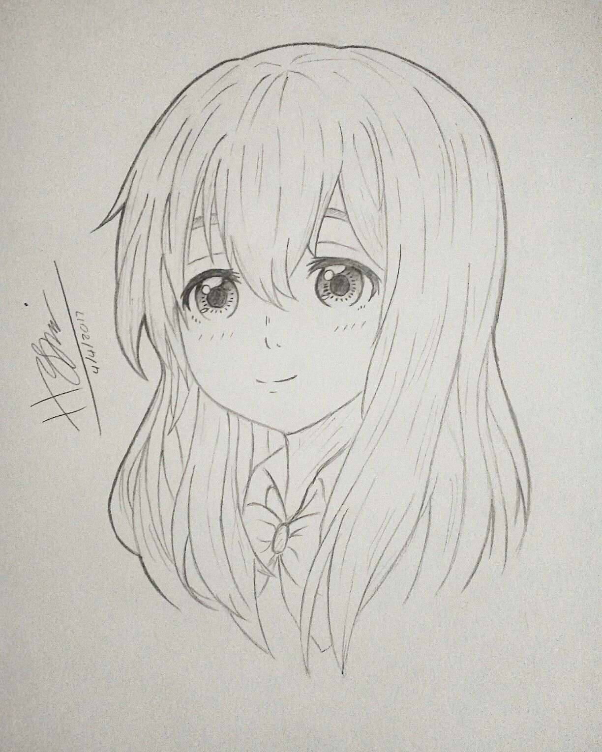 1224x1530 Nishimiya Shouko From Koe No Katachi (The Silent Voice - Voice Sketch