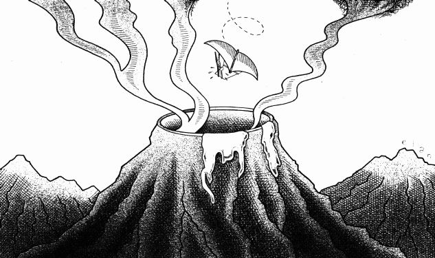 633x375 Mtu Volcanoes Page - Volcano Eruption Sketch