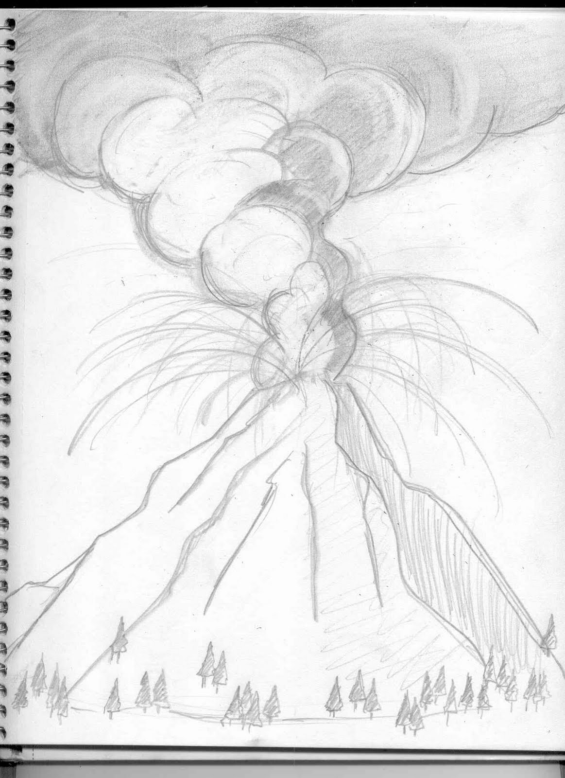 Volcano Eruption Sketch at PaintingValley.com | Explore collection of