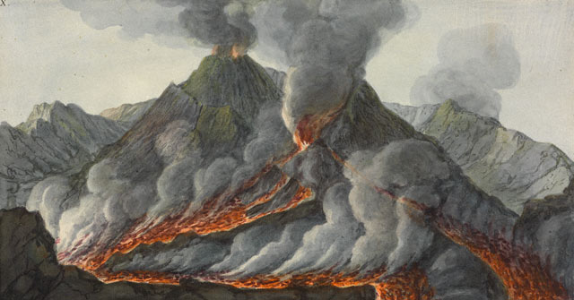 640x335 Volcano Observer Sir William Hamilton And Mount Vesuvius The - Volcano Eruption Sketch