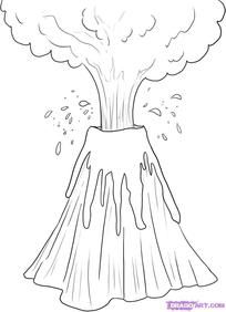 204x282 Volcano Drawing Coloring How To Draw Coloring - Volcano Sketch