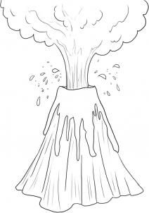 212x302 How To Draw A Volcano Step 4 Other Coloring Pages - Volcano Sketch