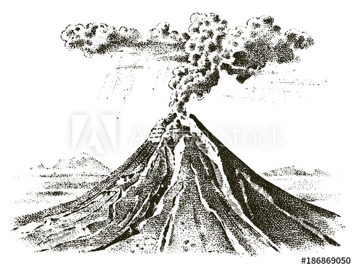 Volcano Sketch at PaintingValley.com | Explore collection of Volcano Sketch