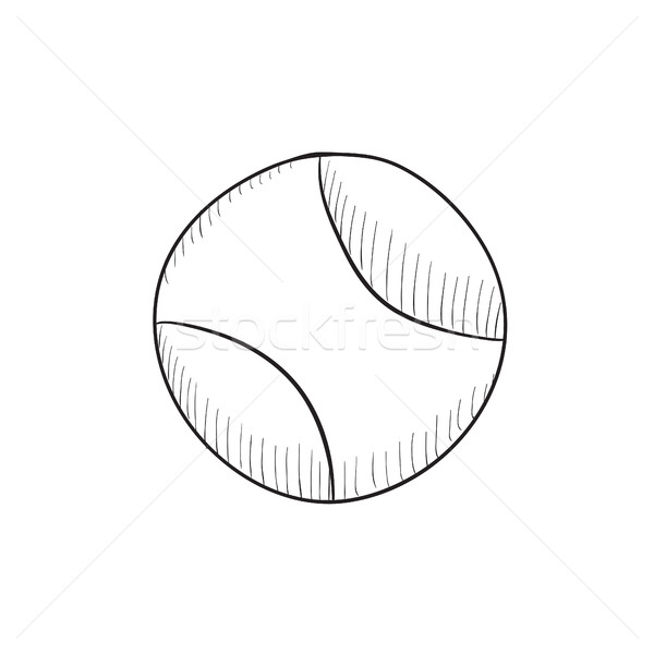 600x600 Sketch Of A Volleyball Ball Royalty Free Vector Image - Volleyball Ball Sketch