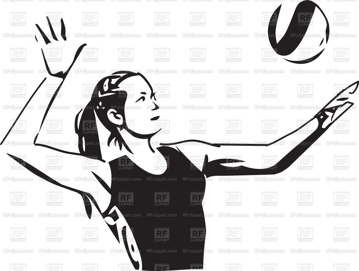 1200x905 Sketch Of Volleyball Player On White Background Vector Image - Volleyball Ball Sketch