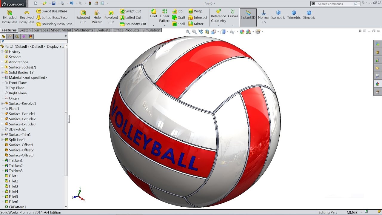 1280x720 Solidworks Tutorial Sketch Volleyball In Solidworks (Surfacing - Volleyball Ball Sketch