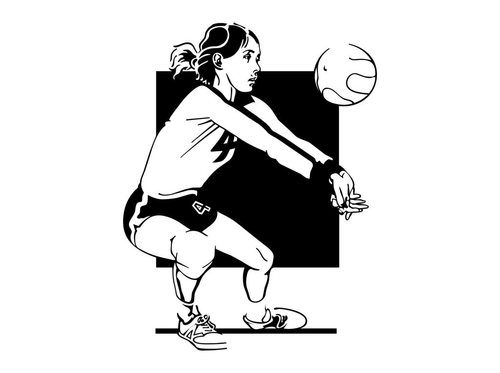 1024x765 Volleyball Girl Portrait Sketch - Volleyball Ball Sketch
