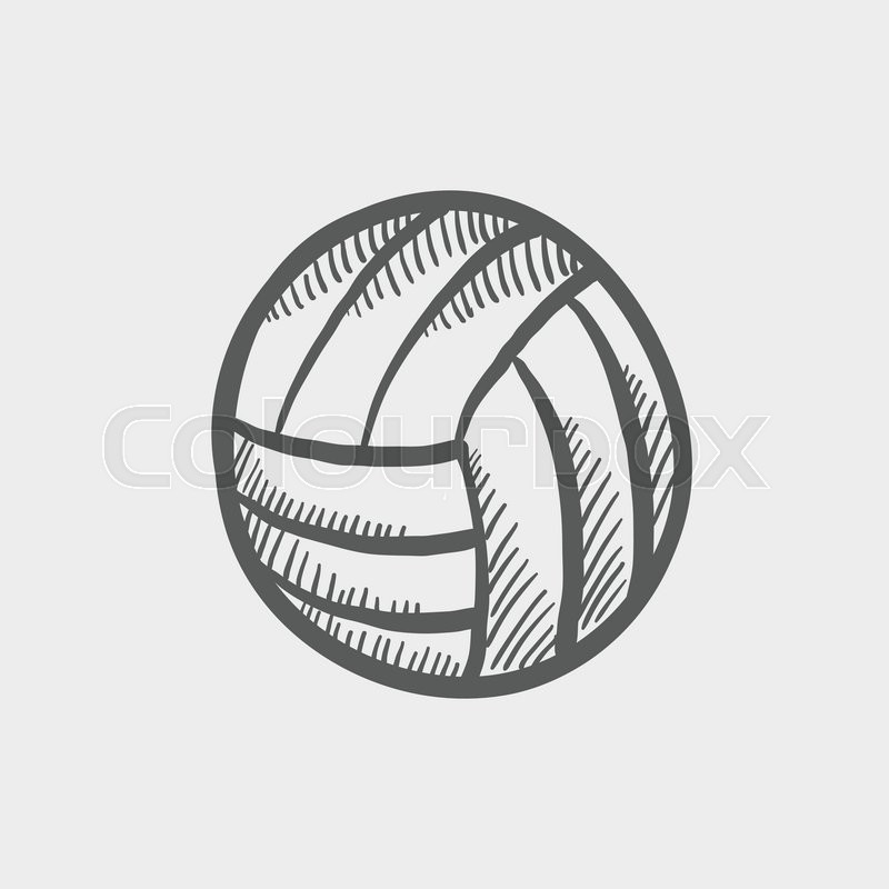 800x800 Volleyball Ball Sketch Icon For Web And Mobile. Hand Drawn Vector - Volleyball Ball Sketch