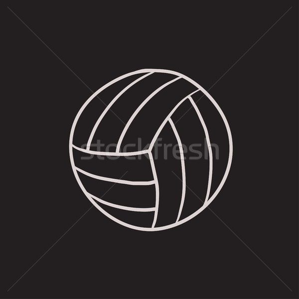 600x600 Volleyball Ball Sketch Icon. Vector Illustration Andrei Krauchuk - Volleyball Ball Sketch
