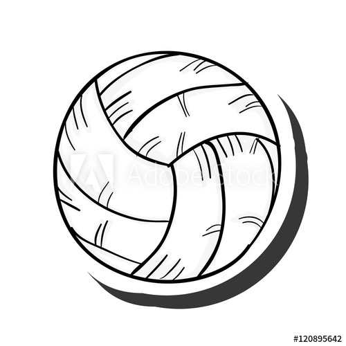 500x500 Volleyball Ball Sport Game Equipment. Drawn Design. Vector - Volleyball Ball Sketch