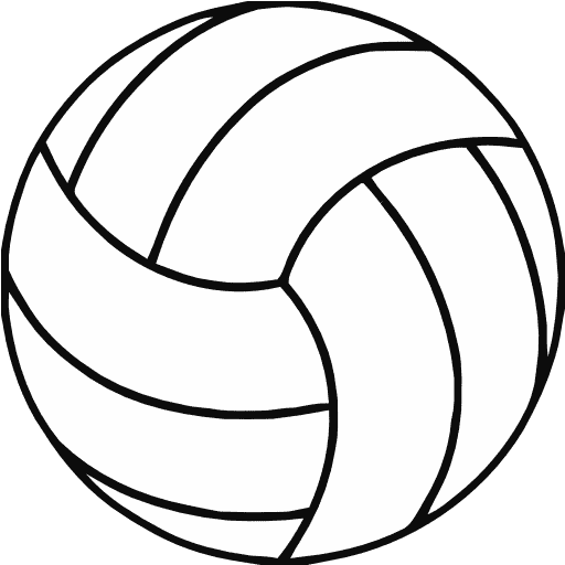 512x512 Free Printable Volleyball Clip Art Shape Collage - Volleyball Ball Sketch
