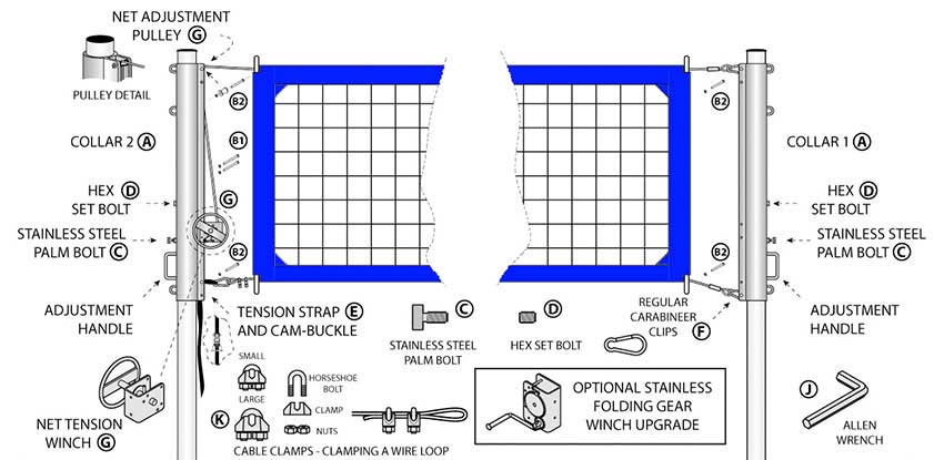 850x415 How To Construct A Volleyball Court - Volleyball Net Sketch