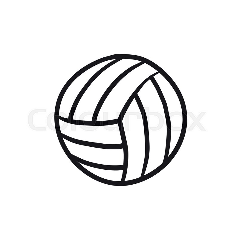 800x800 Volleyball Ball Vector Sketch Icon Isolated On Background. Hand - Volleyball Net Sketch