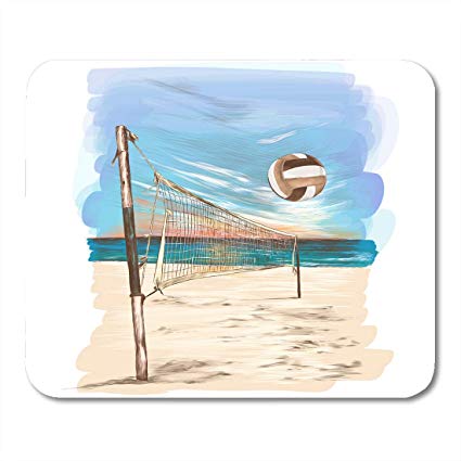 425x425 Boszina Mouse Pads Volley Blue Ball Beach Volleyball - Volleyball Net Sketch