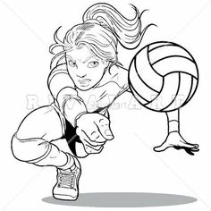 236x236 Diving Clipart Volleyball Player - Volleyball Player Sketch