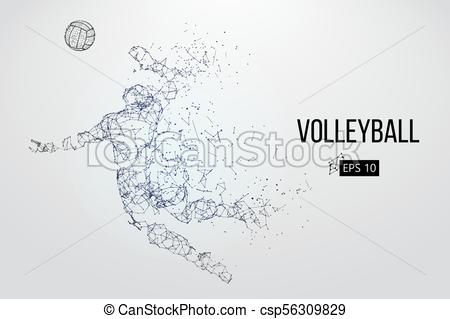 450x319 Silhouette Of Volleyball Player. Vector Illustration. Silhouette - Volleyball Player Sketch