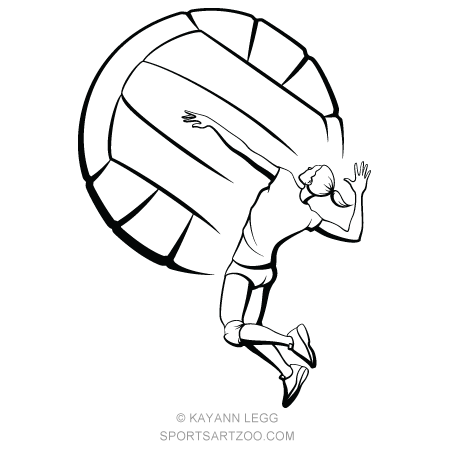450x450 Volleyball Designs Sportsartzoo - Volleyball Player Sketch
