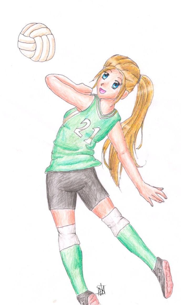689x1160 Volleyball Spike By Grovyle N Wolfluvr - Volleyball Player Sketch