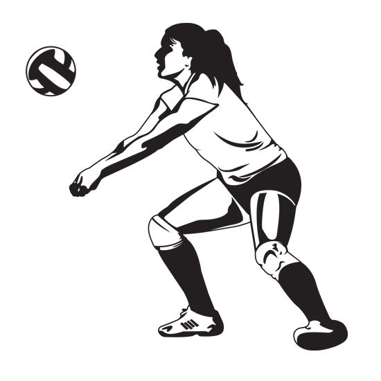 550x550 Collection Of Drawing Of Volleyball Match High Quality, Free - Volleyball Player Sketch