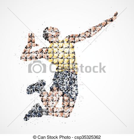 450x470 Volleyball Player Abstract. Abstract Volleyball Player Jumping Out - Volleyball Player Sketch
