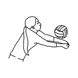 160x160 Volleyball Player - Volleyball Player Sketch