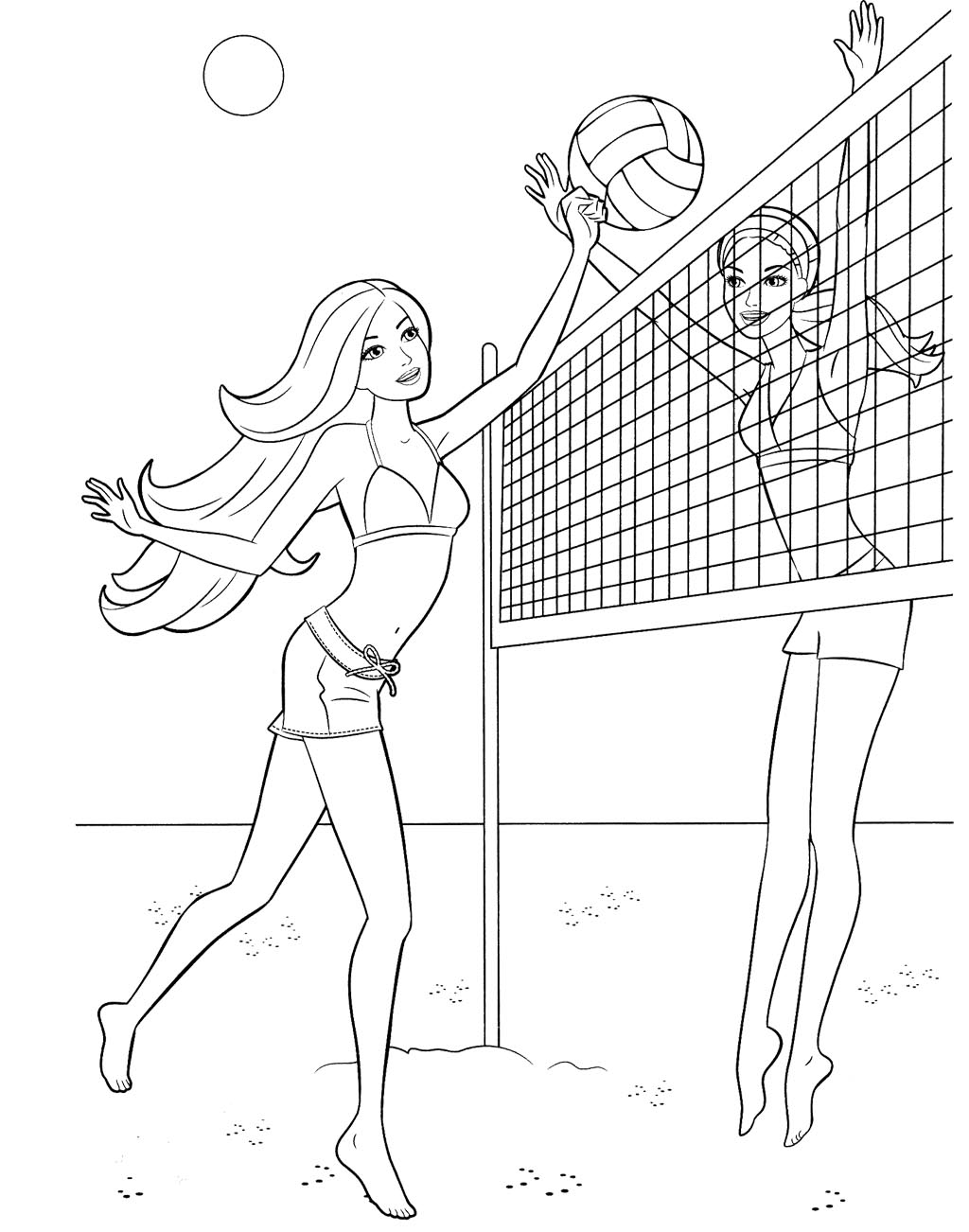 1024x1302 Collection Of Volleyball Drawing For Kids High Quality, Free - Volleyball Player Sketch