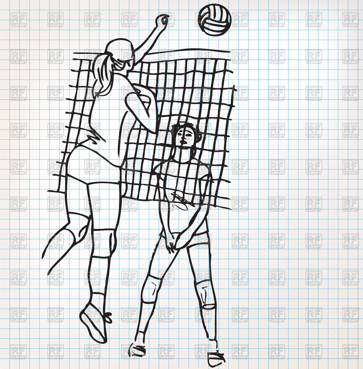 1181x1200 Girls Playing Volleyball Sketch - Volleyball Sketch
