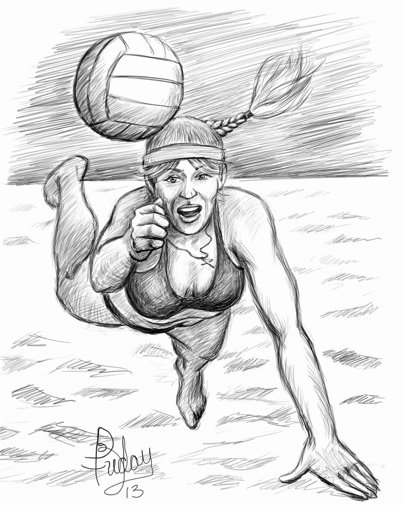 797x1001 Sketch Volleyball Dive By Pixel Slinger - Volleyball Sketch