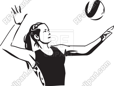 400x302 Sketch Of Volleyball Player On White Background Vector Image - Volleyball Sketch