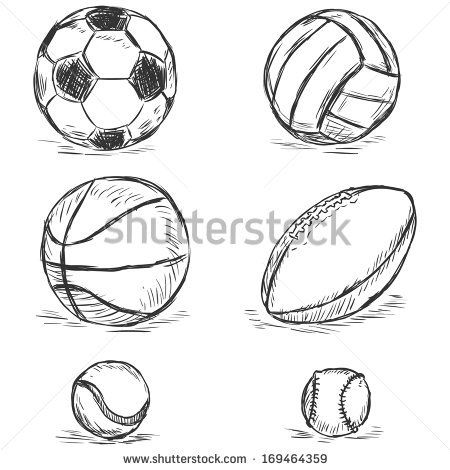 450x470 Vector Sketch Illustration - Volleyball Sketch