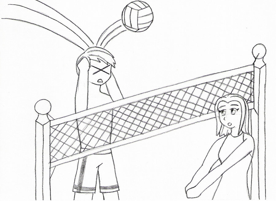 900x656 Volleyball Accident Sketch By Nekochanthekitty - Volleyball Sketch