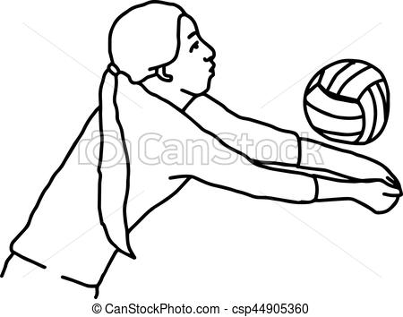 450x354 Volleyball Player - Volleyball Sketch