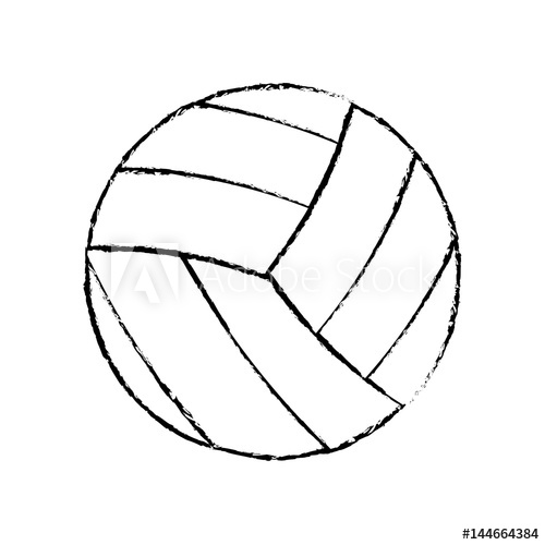 500x500 Volleyball Sport Game Icon Sketch Vector Illustration Eps 10 - Volleyball Sketch