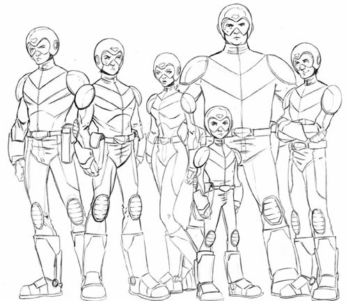 500x433 Voltron Force In Uniform (Final Design Sketch) - Voltron Sketch